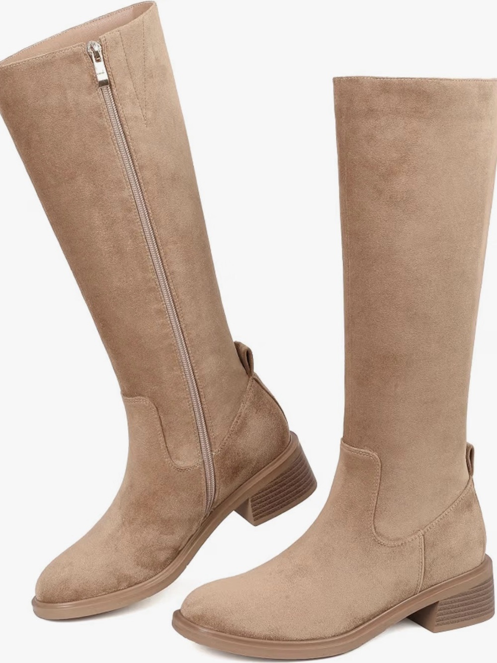 SUEDE KNEE-HIGH BOOTS | Women's Camel Tall Boots